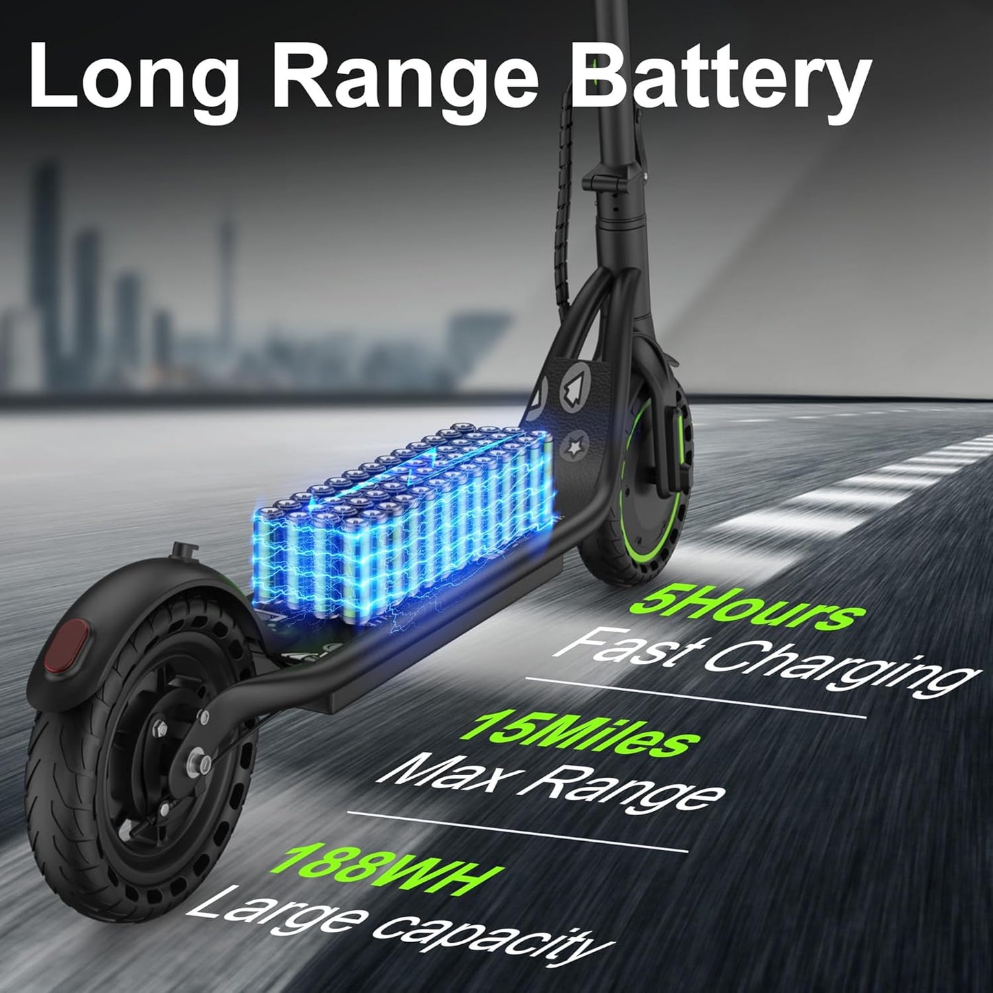 Electric Scooter, 350W-500W Motor, 9 MPH to 22MPH, 10-41 Miles Range, Dual Suspension, Dual Braking, App Control, Foldable Commuter E Scooter for Adults and Teens