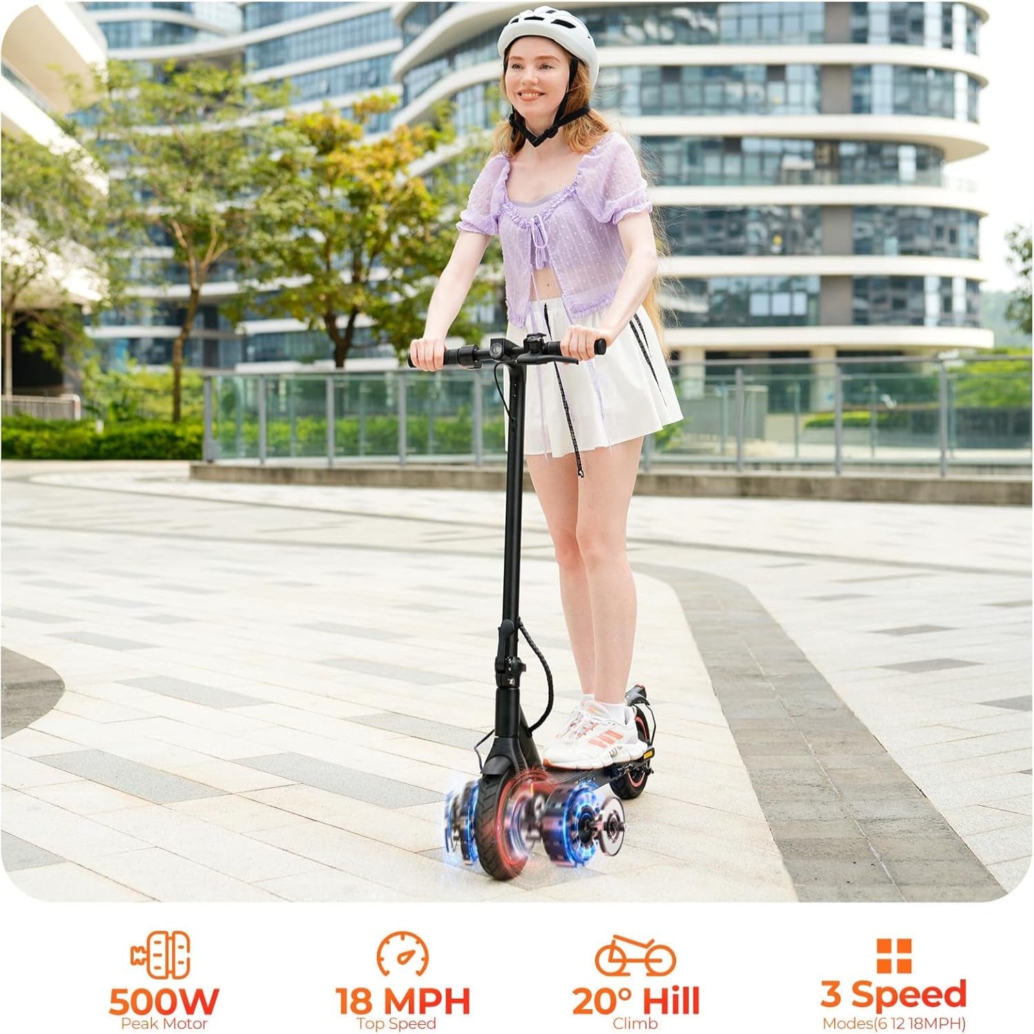 Electric Scooter, 1200W/1000W/500W Powerful Motor, 28/25/21/18 MPH, 28/25/23/21 Miles, 10" /8.5" Tires, Foldable, App Control Escooter, Commuting Electric Scooter for Adults