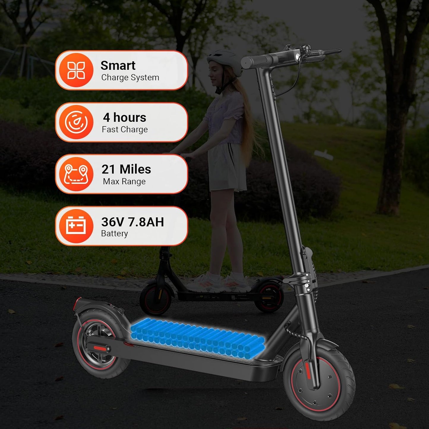 Electric Scooter, 1200W/1000W/500W Powerful Motor, 28/25/21/18 MPH, 28/25/23/21 Miles, 10" /8.5" Tires, Foldable, App Control Escooter, Commuting Electric Scooter for Adults