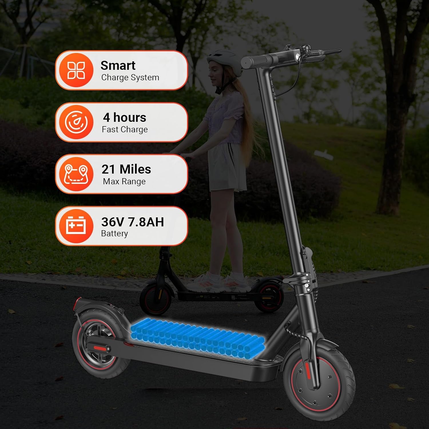 Electric Scooter, 1200W/1000W/500W Powerful Motor, 28/25/21/18 MPH, 28/25/23/21 Miles, 10" /8.5" Tires, Foldable, App Control Escooter, Commuting Electric Scooter for Adults